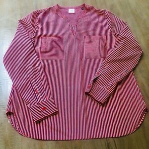 Cabi, red, white & blue striped “Franklin” tunic blouse.